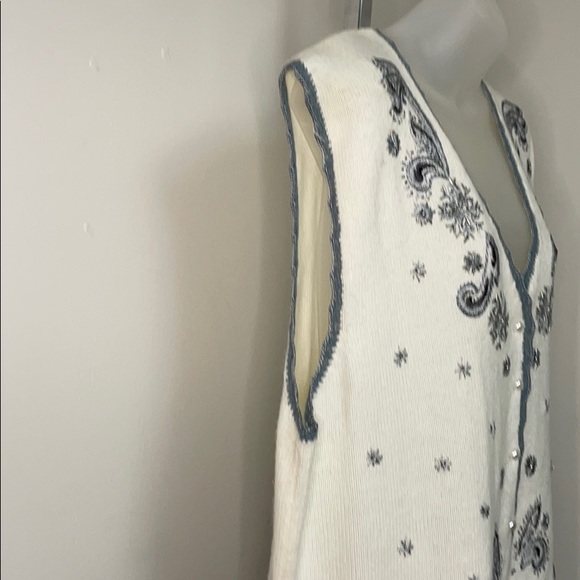 Winter snowflake sweater vest XL NWT - Picture 6 of 10